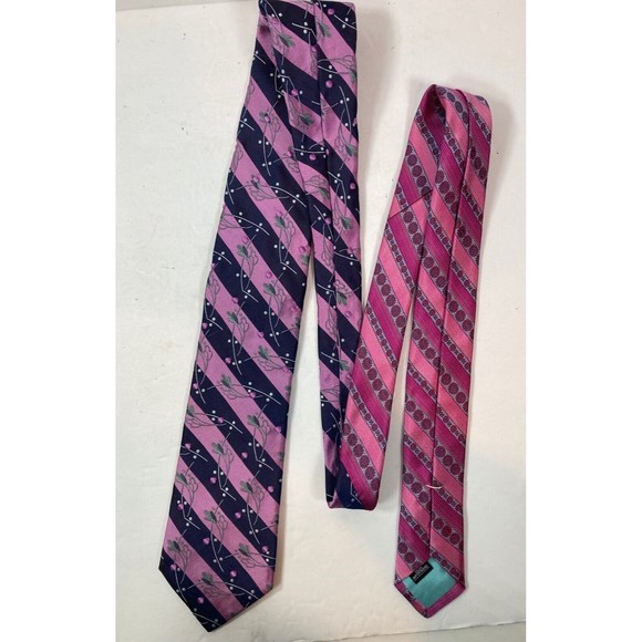 Robert Graham Mens Embroidery Striped 100% Silk Tie - Knowledge-Wisdom-Truth - Picture 1 of 5